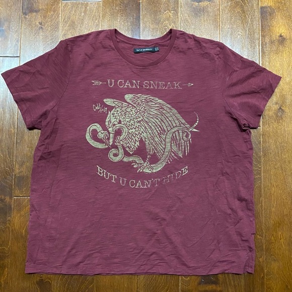Cult Of Individuality Maroon Gold Soft Cotton Graphic Tee Men's Size 3XL - Picture 3 of 9